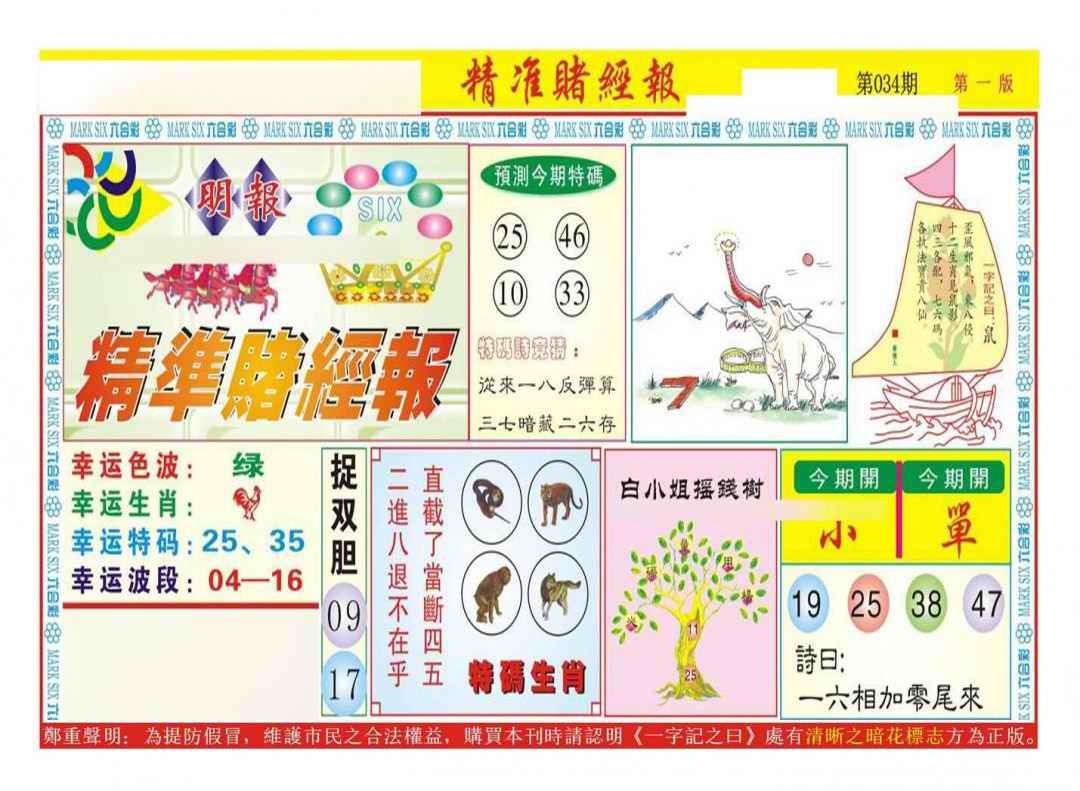 2025034期精准赌经报A（新图）