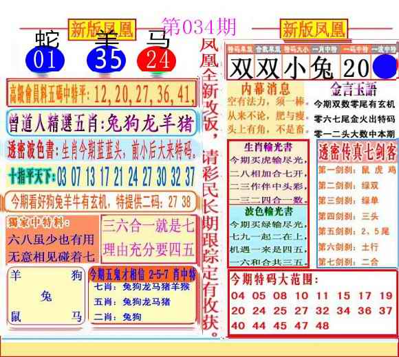 2025034期二代凤凰报