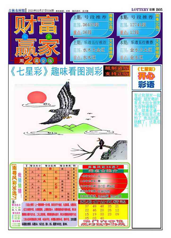 2025034期财富赢家