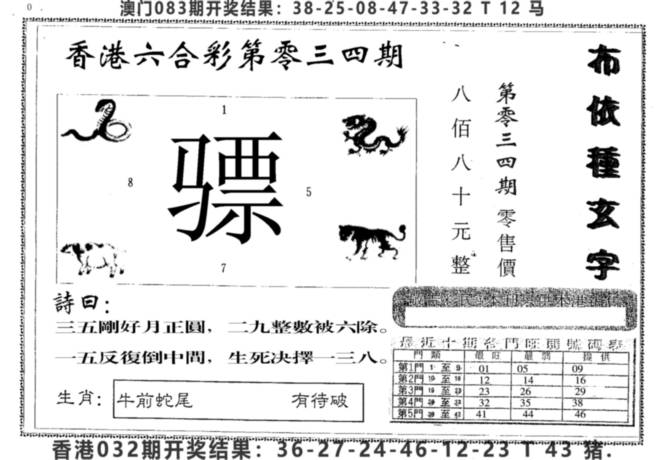 2025034期布衣种